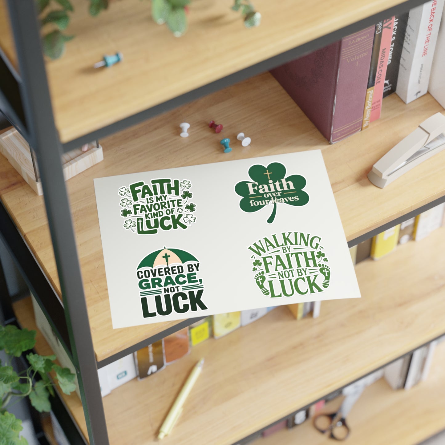 Faith Over Luck Sticker Sheet | Christian Inspirational Stickers
