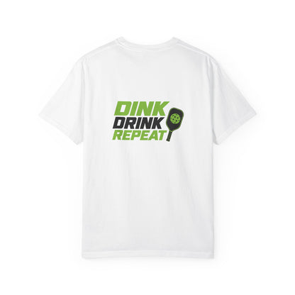 Dink Drink Repeat T-shirt | Pickleball Paddle Graphic