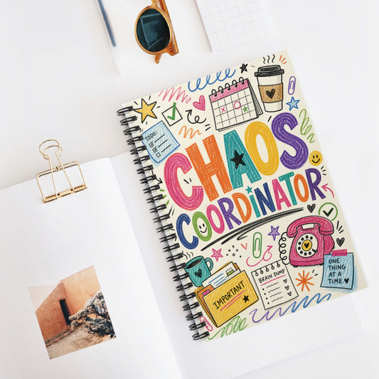 Chaos Coordinator Spiral Notebook | Ruled Line Planner Journal