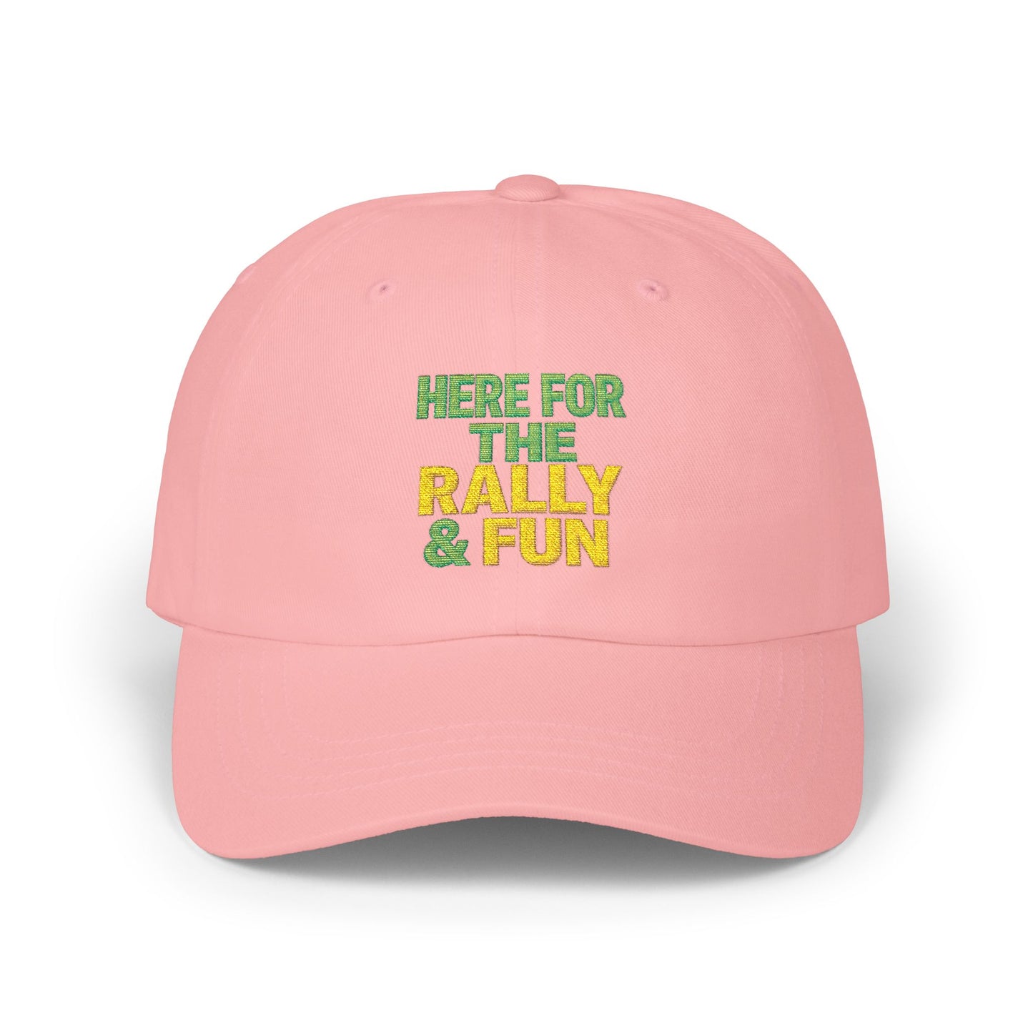 Here For The Rally & Fun Dad Cap | Embroidered Sport Rally Hat
