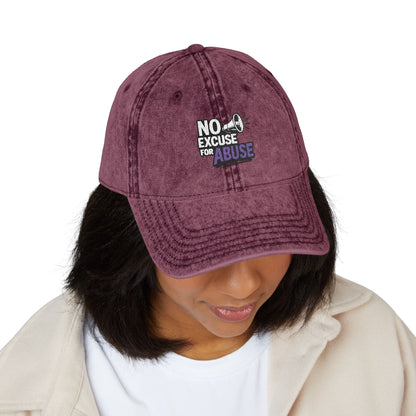 Vintage Embroidered Cap with Anti-Abuse Message - Casual Hat for Awareness, Support Events, Fundraisers, Gifts, Summer Days