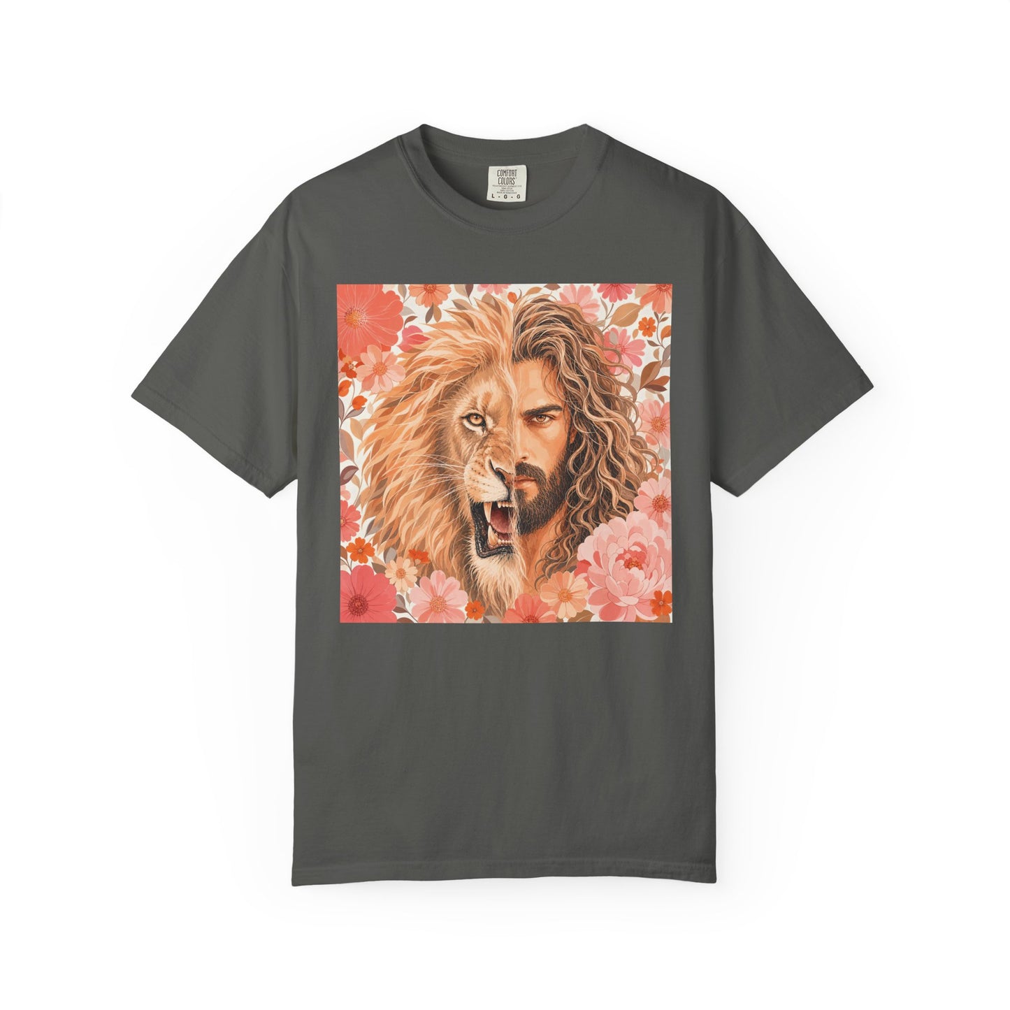 Jesus Lion of Judah split face portrait T-Shirt | Inspirational faith tee