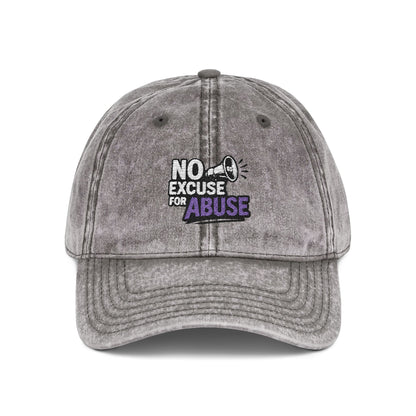 Vintage Embroidered Cap with Anti-Abuse Message - Casual Hat for Awareness, Support Events, Fundraisers, Gifts, Summer Days