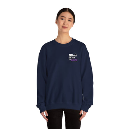 Awareness Sweatshirt - Unisex Heavy Blend™ Crewneck Sweatshirt, Domestic Violence Support Jumper, No Excuse For Abuse