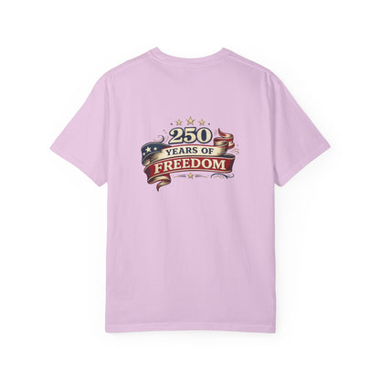 250 Years of Freedom T-shirt | American Flag Ribbon Patriotic Tee