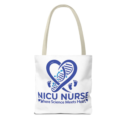 NICU Nurse Tote Bag, Science Meets Heart Bag, Gift for Nurses, Healthcare Tote, Personalized Nurse Gift
