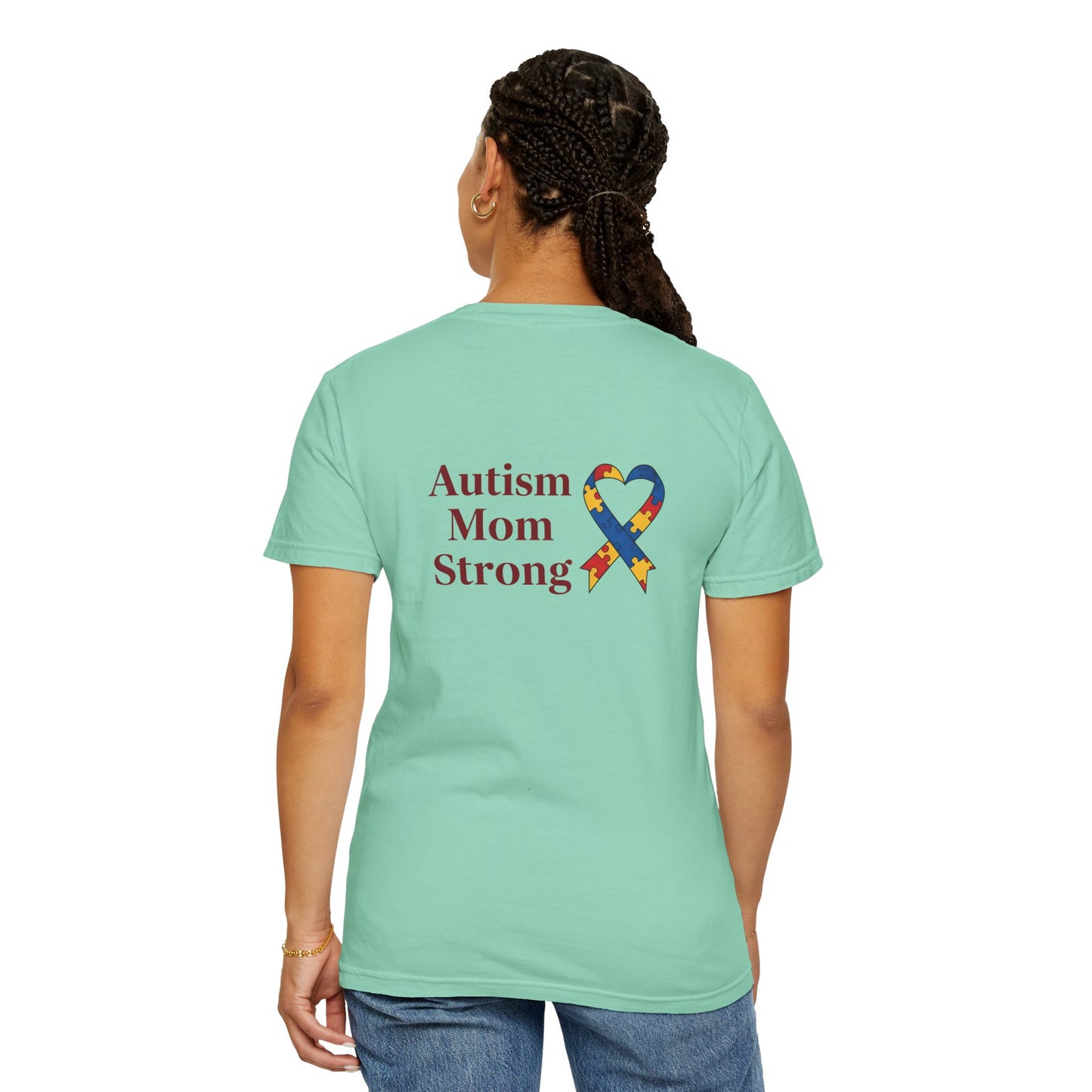Autism Mom Strong T-shirt | Autism Awareness Puzzle Ribbon