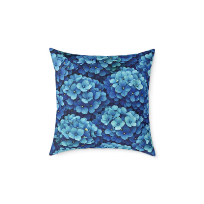 Blue Hydrangea Pattern Pillow | Floral Cushion Cover