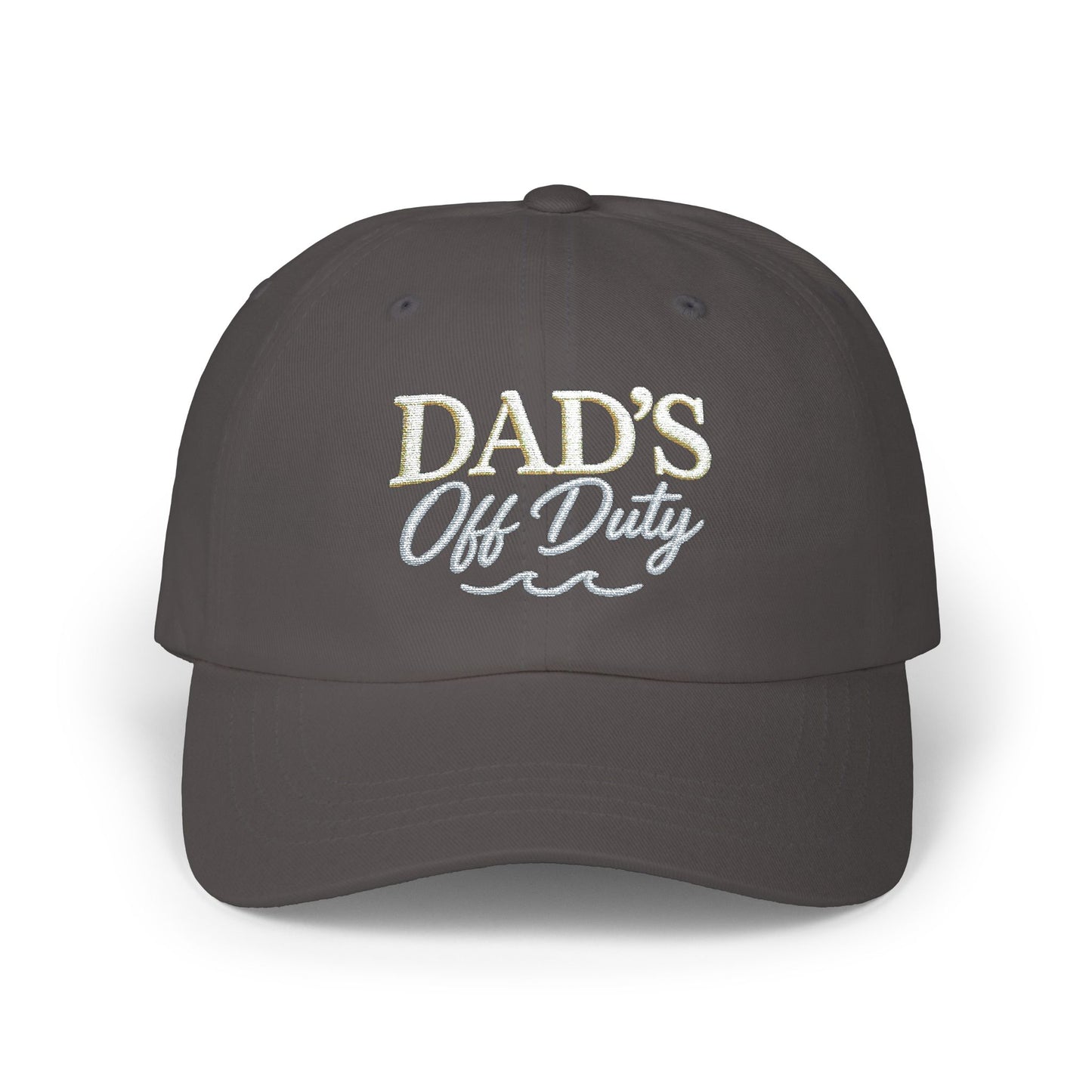 Dad's Off Duty Cap | Embroidered Dad Hat, White Classic Baseball Cap
