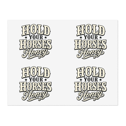 Hold Your Horses Honey Sticker Sheet | Western Retro Phrase Stickers