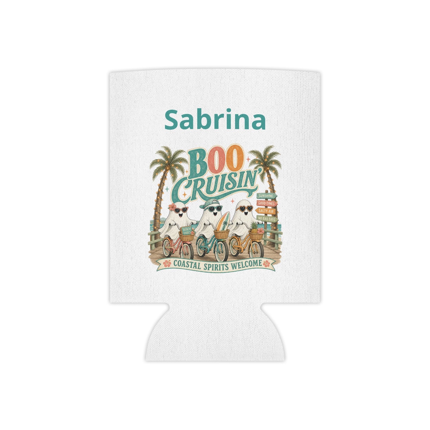 Boo Cruisin' Ghosts Can Cooler | Halloween Coastal Spirits