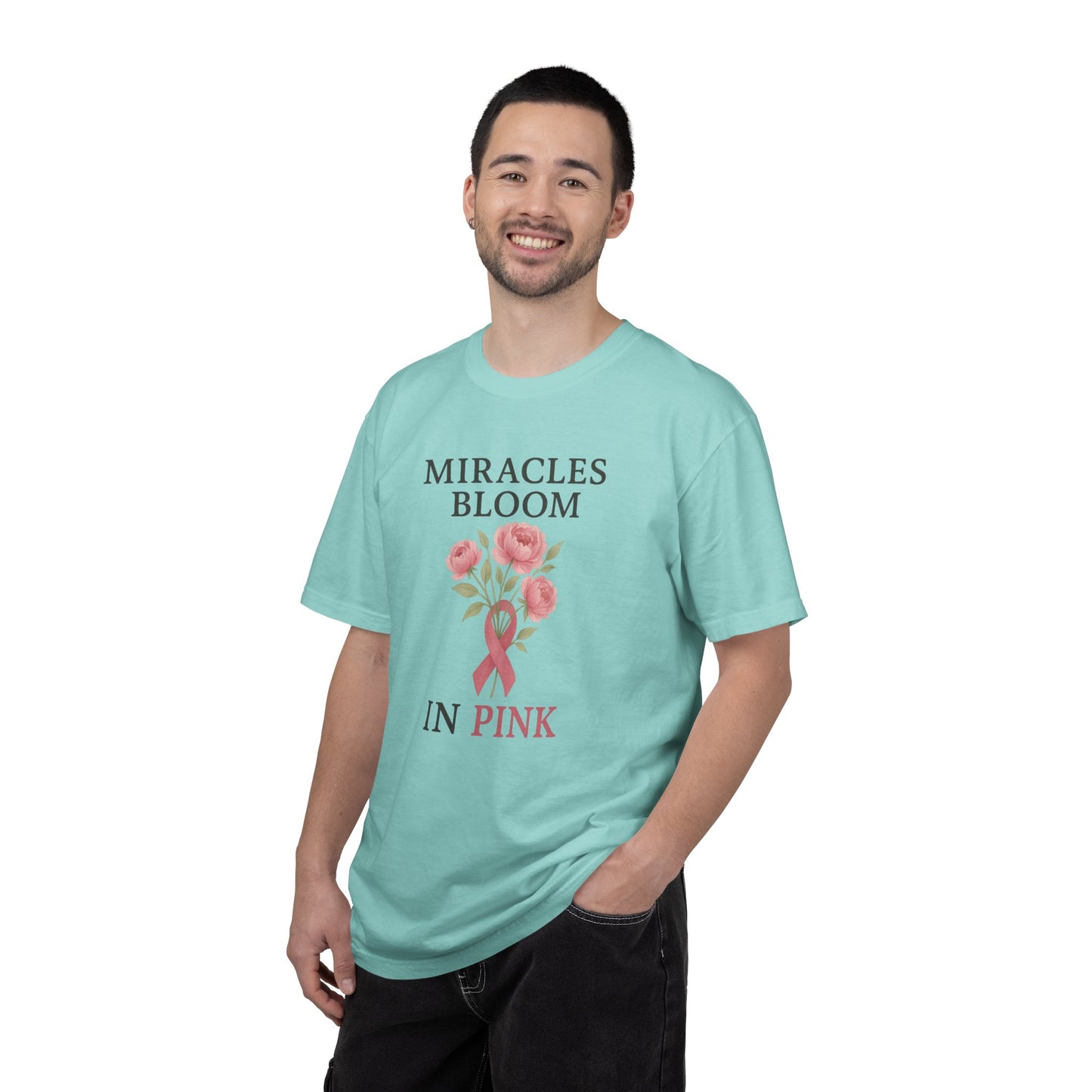 Breast Cancer Awareness T-Shirt, Floral Design for Charity Events, Gifts for Survivors, Unisex Apparel, Supportive Fashion