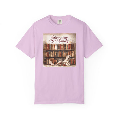 Introverting Until Spring T-Shirt, Cozy Literary Tee, Perfect Gift for Book Lovers, Spring Vibes Shirt, Relaxed Fit Fashion