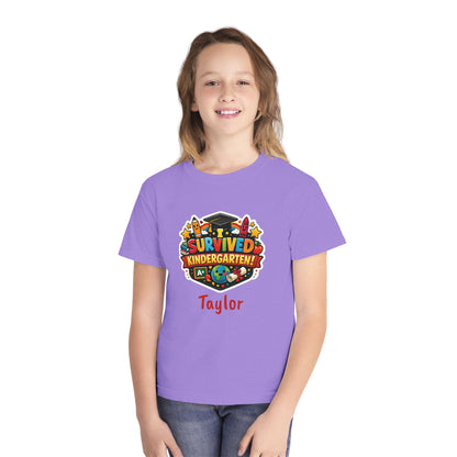 I Survived Kindergarten T-shirt | Kids Graduation Tee, Personalized Name Option