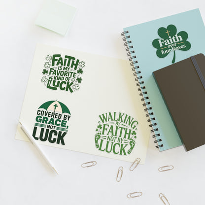 Faith Over Luck Sticker Sheet | Christian Inspirational Stickers