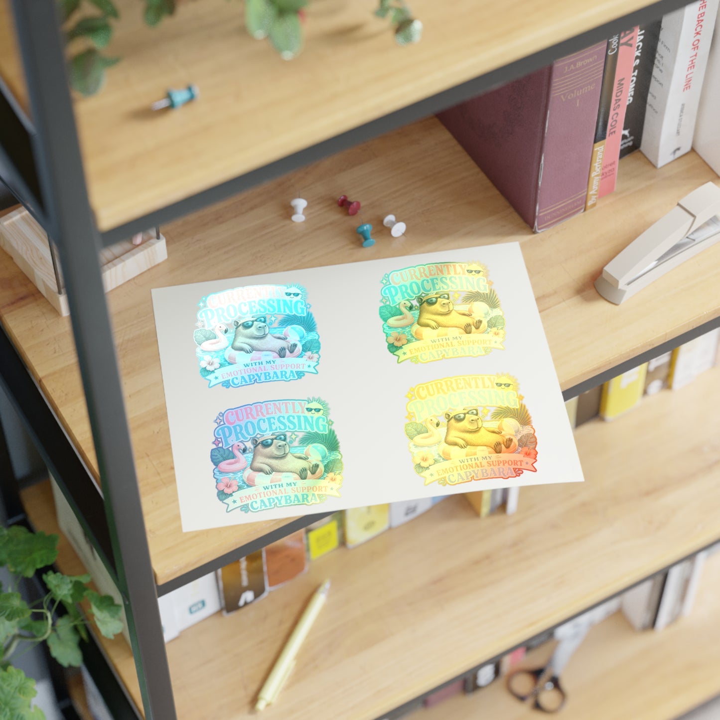 Currently Processing Capybara Sticker Sheet | Cute Relaxing Animal Stickers