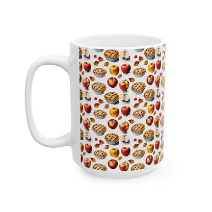 Autumn Pie Ceramic Mug - Cozy Fall Design, Perfect for Hot Cocoa, Thanksgiving Gifts, Kitchen Decor, Seasonal Drinking