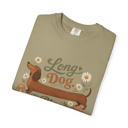 Long Dog Big Personality Dachshund T-shirt | Cute Sausage Dog Floral Design
