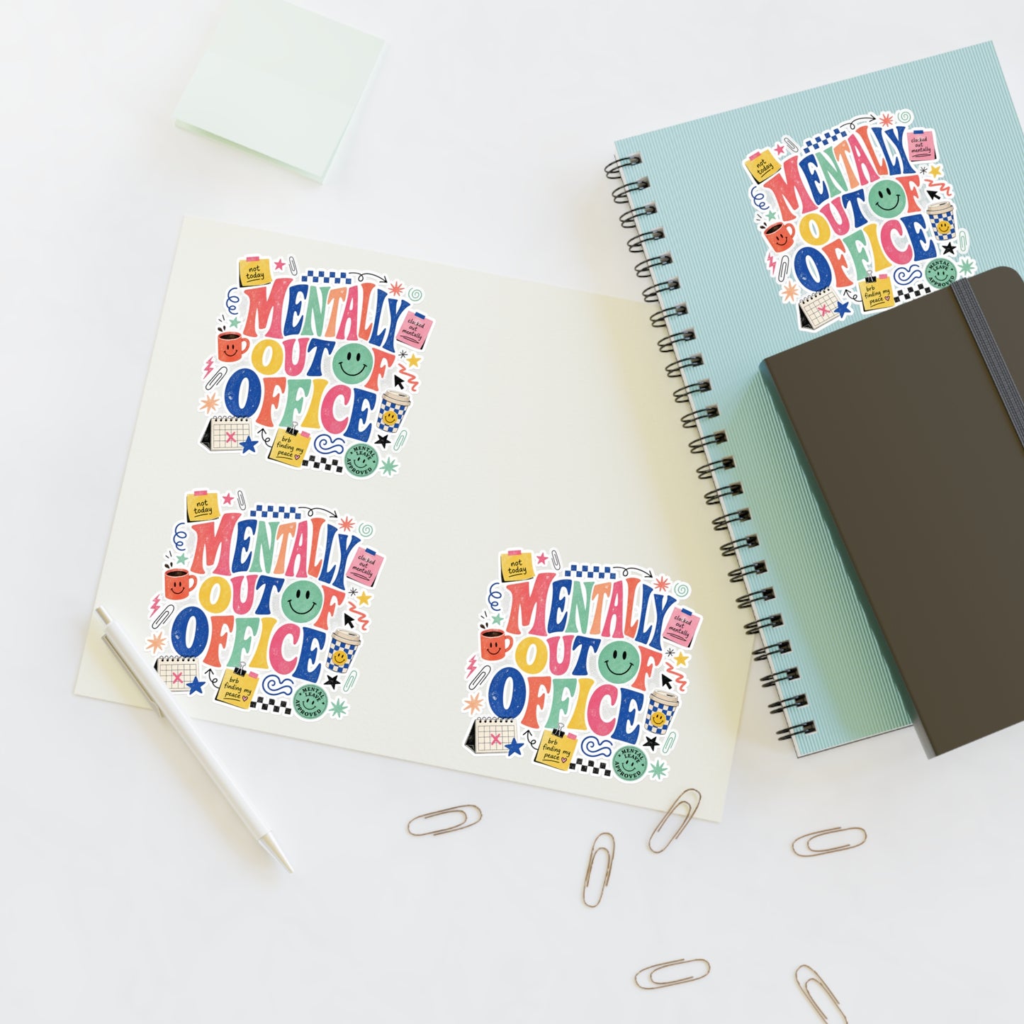 Mentally Out Of Office Sticker Sheets | Decorative Planner Stickers, Cute Office Humor