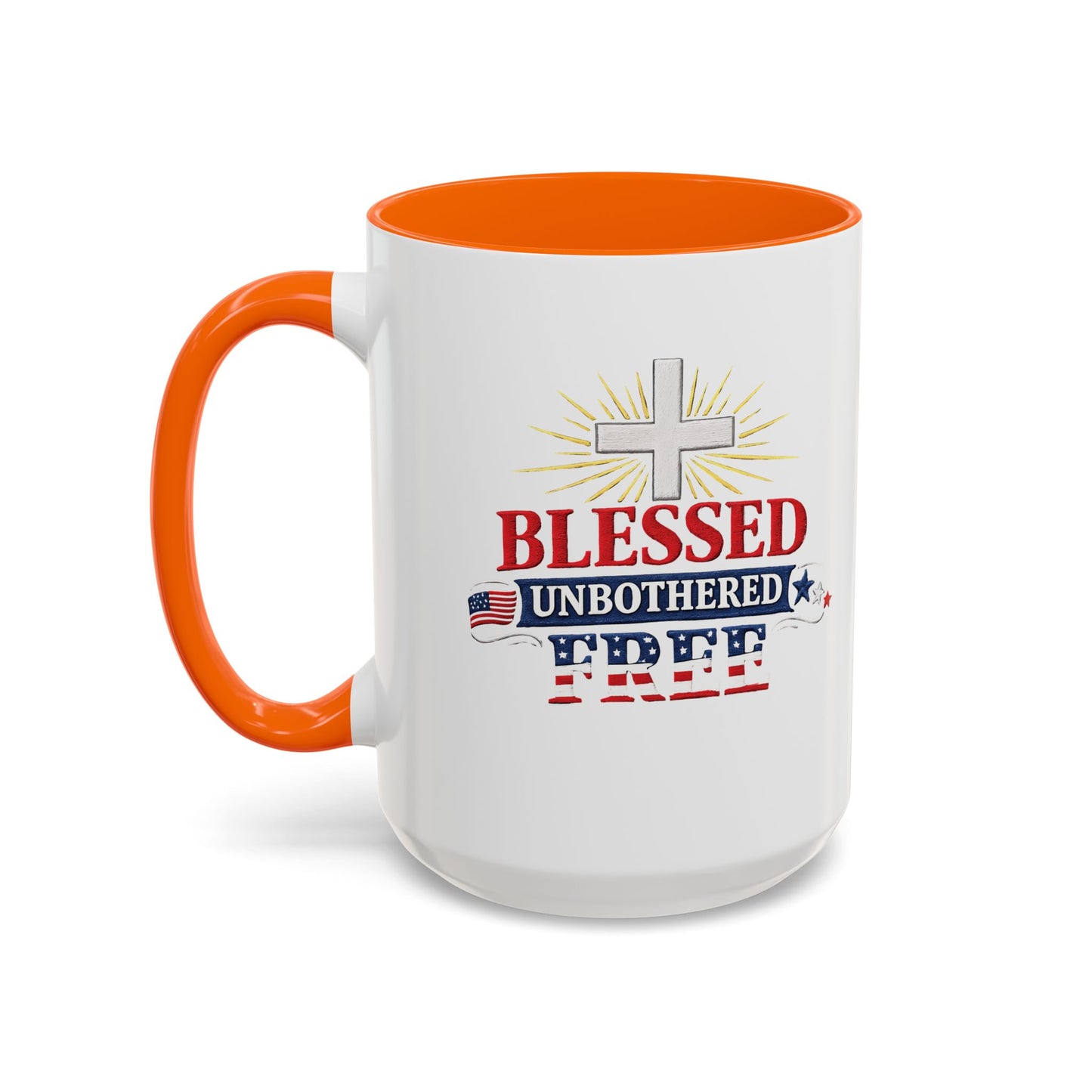 Blessed Unbothered Free, Coffee Mug | Accent Coffee Mug
