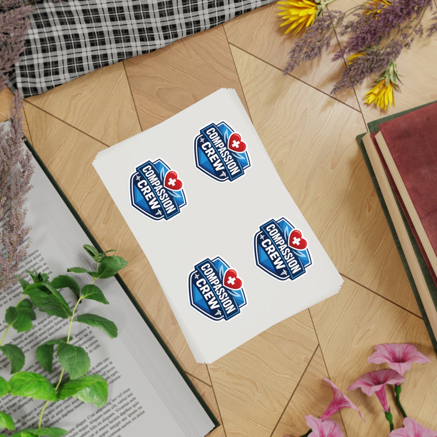 Compassion Crew Badge Sticker Sheet