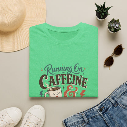 Running On Caffeine & Avoidance T-Shirt | Funny Coffee Quote Tee
