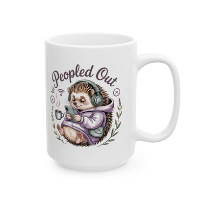 Tea Drinking Hedgehog Mug | Ceramic Coffee Cup 11oz 15oz
