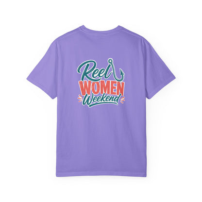 Reel Women Weekend T-shirt | Fishing Hook Typography Tee