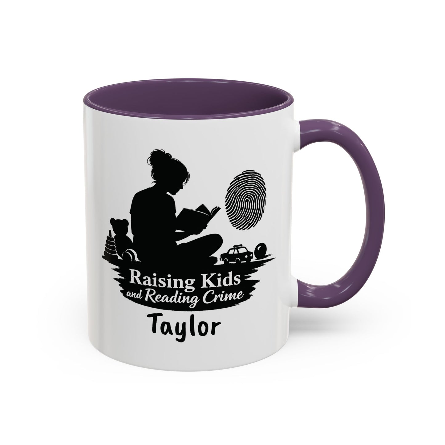 Raising Kids and Reading Crime Mug | Accent Coffee Mug