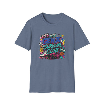 Gen X Survival Club T-Shirt | 80s Retro Cassette Graphic