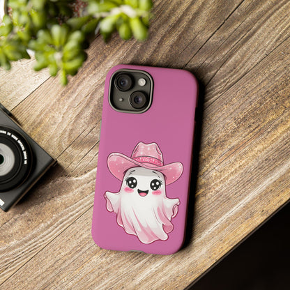Cute Ghost Phone Case - Fun, Whimsical, Kawaii, Halloween, Gift Idea, Pink Ghost Design