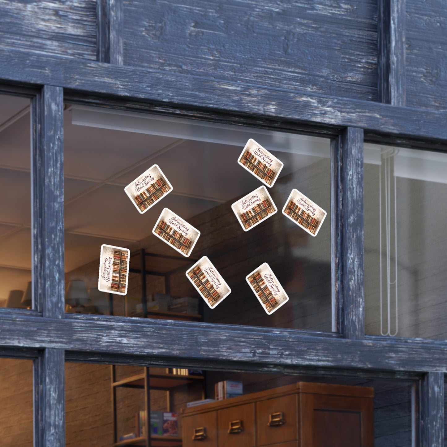 Introverting Until Spring Sticker Sheet | Vintage Bookshelf Booklover Sticker