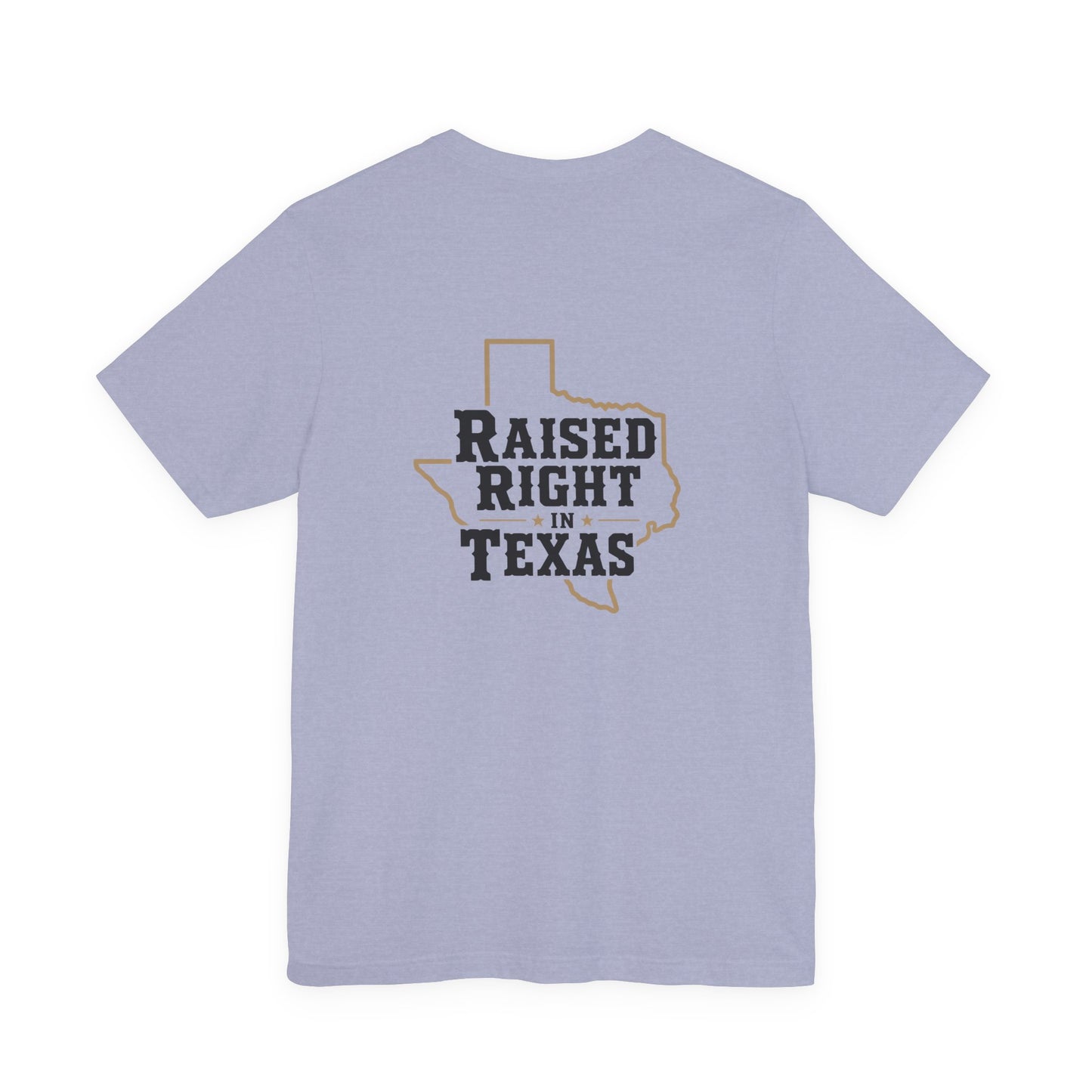 Raised Right in Texas T-Shirt | Texas Outline, Typographic Western Design