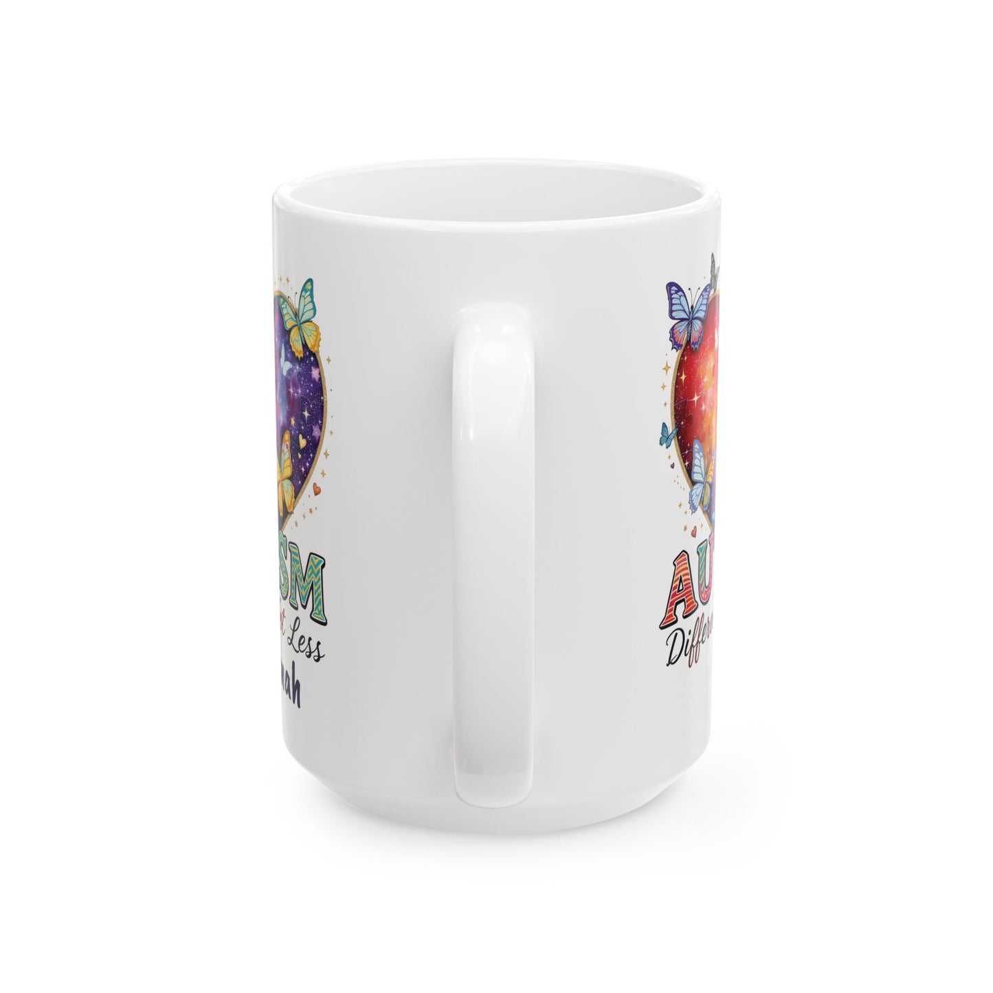 Autism Awareness Different Not Less Heart Mug