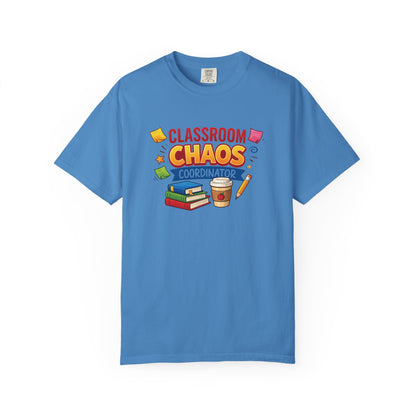 Classroom Chaos Coordinator T-shirt | Teacher Coffee Books Pencil