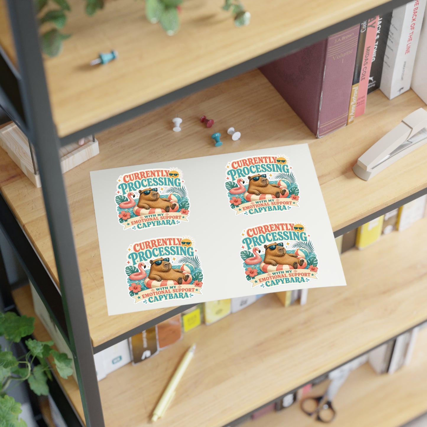 Currently Processing Capybara Sticker Sheet | Cute Relaxing Animal Stickers