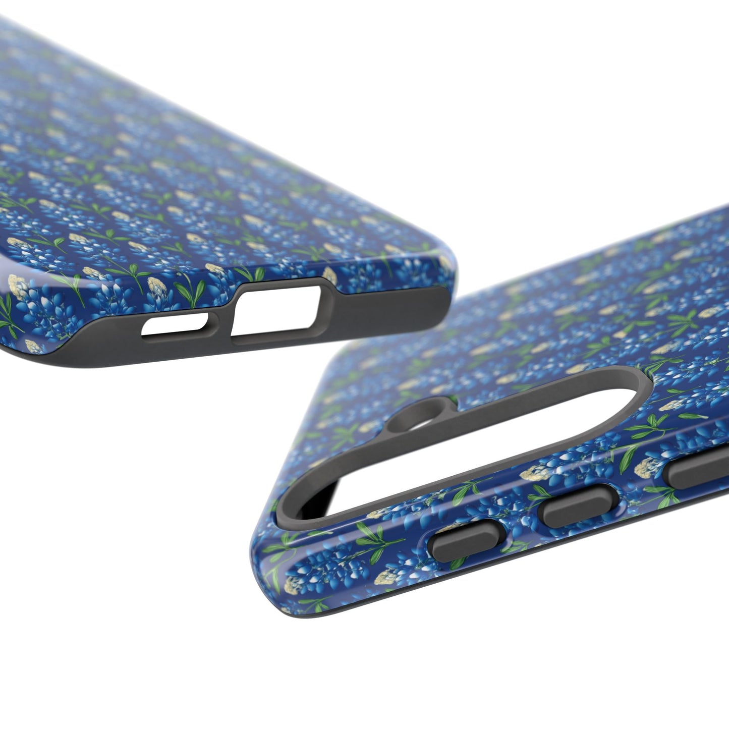 Phone Case, Texas Bluebonnet Tough Case, Navy Floral Phone Cover, Protective iPhone Case, Samsung Galaxy Case, Texas Wildflower Gift