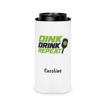 Dink Drink Repeat Can Cooler | Pickleball Paddle Graphic, Personalized Option