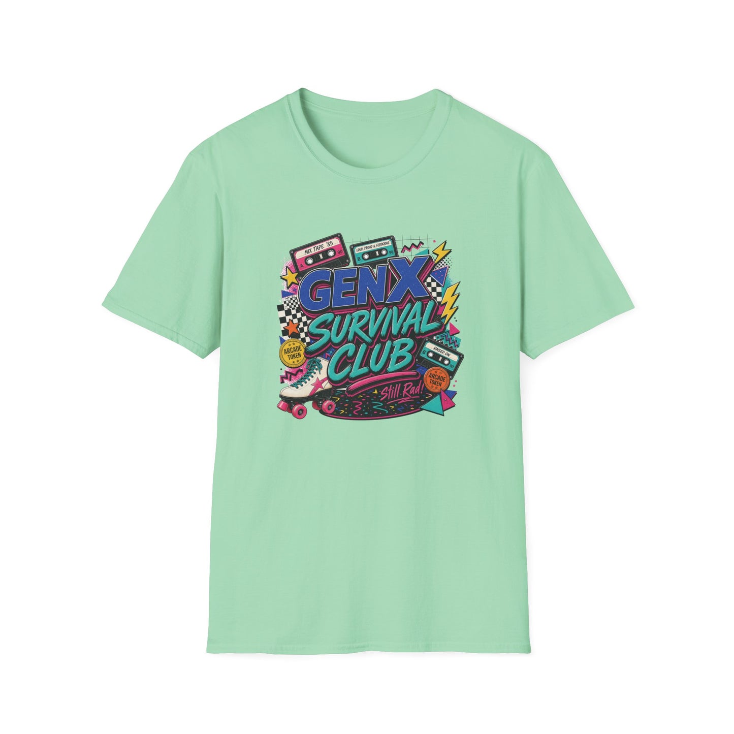 Gen X Survival Club T-Shirt | 80s Retro Cassette Graphic