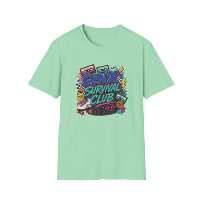 Gen X Survival Club T-Shirt | 80s Retro Cassette Graphic