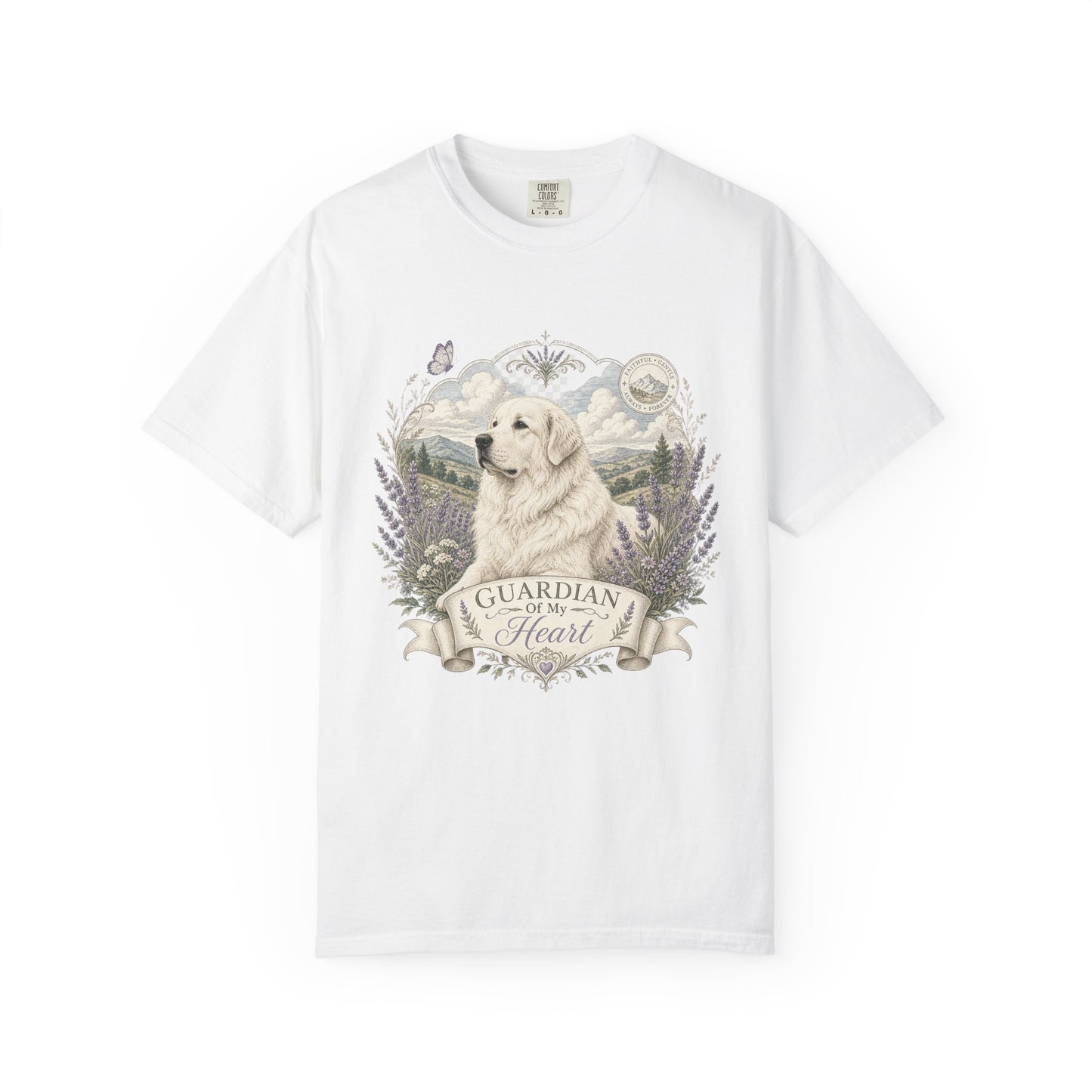 Great Pyrenees Guardian of My Heart T-Shirt | Mountain Dog Illustration