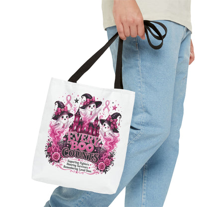 Every Boo Counts Tote Bag | Breast Cancer Awareness Ghosts
