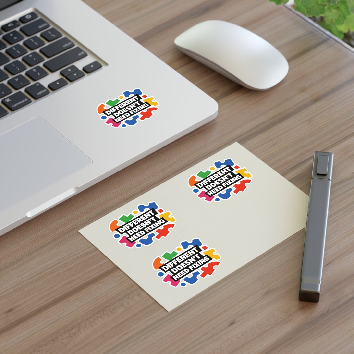 Different Doesn't Need Fixing Sticker Sheets | Autism Puzzle Piece Design