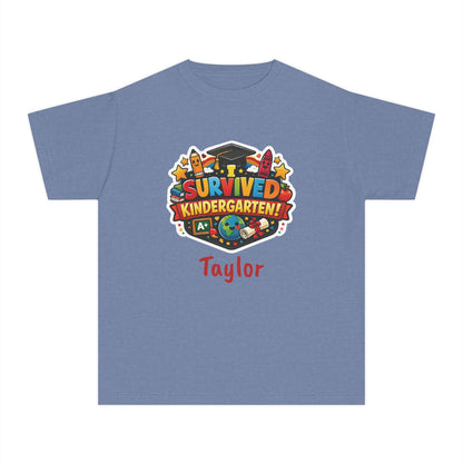 I Survived Kindergarten T-shirt | Kids Graduation Tee, Personalized Name Option