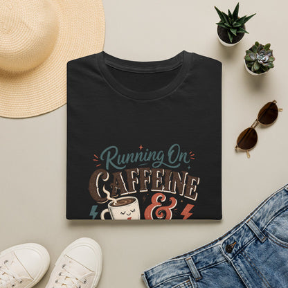 Running On Caffeine & Avoidance T-Shirt | Funny Coffee Quote Tee