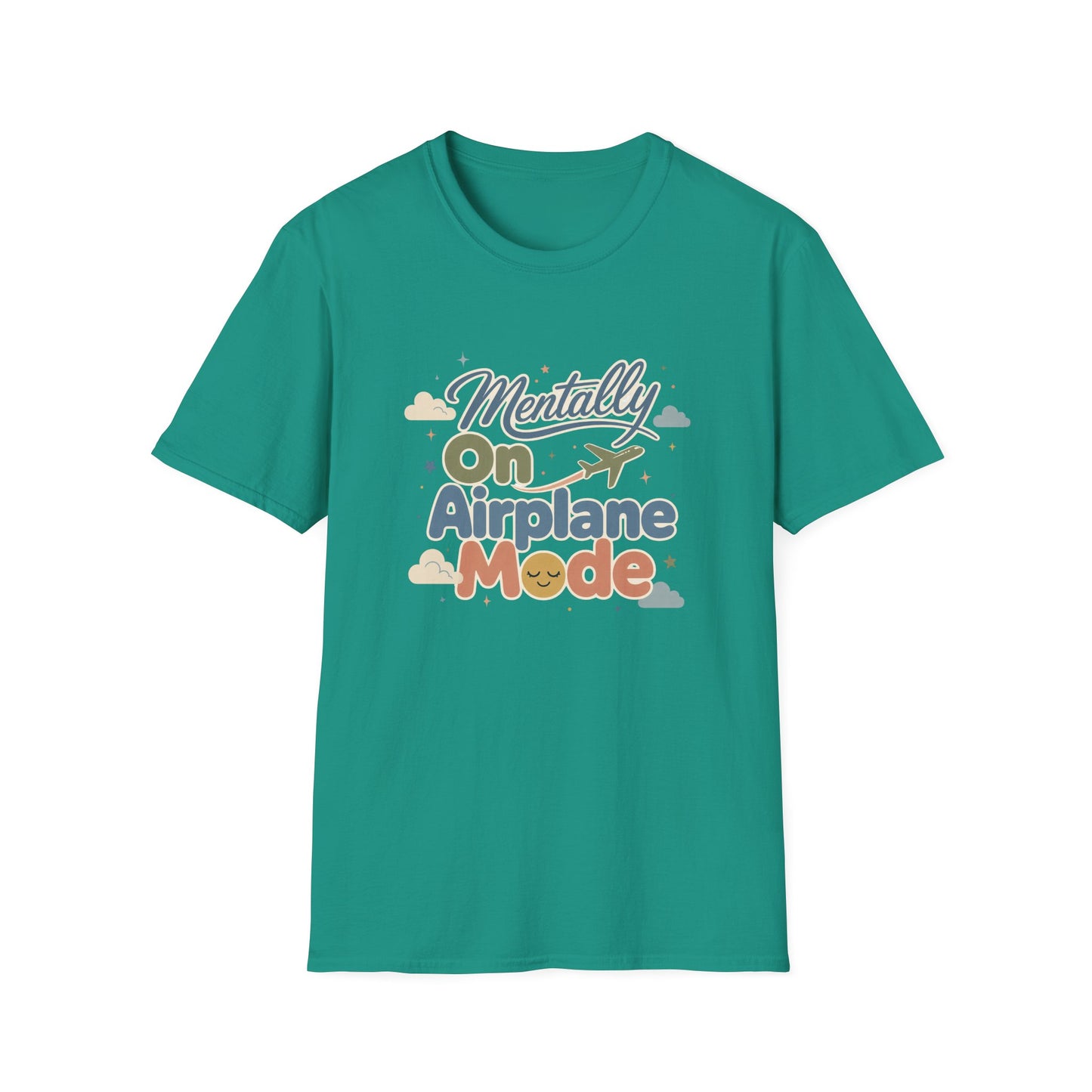 Mentally On Airplane Mode T-Shirt | Travel Plane Graphic