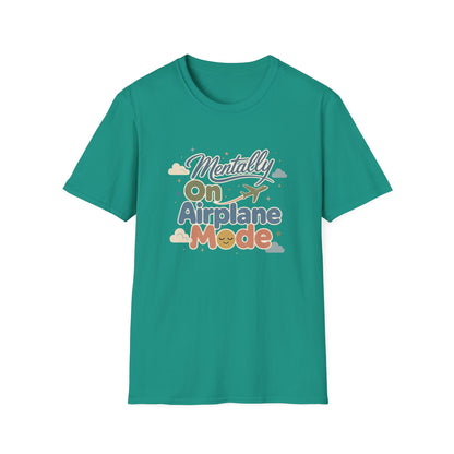 Mentally On Airplane Mode T-Shirt | Travel Plane Graphic