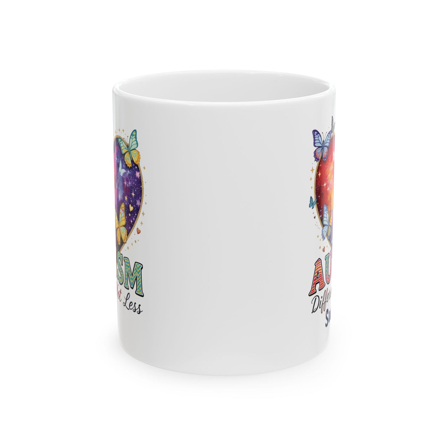 Autism Awareness Different Not Less Heart Mug