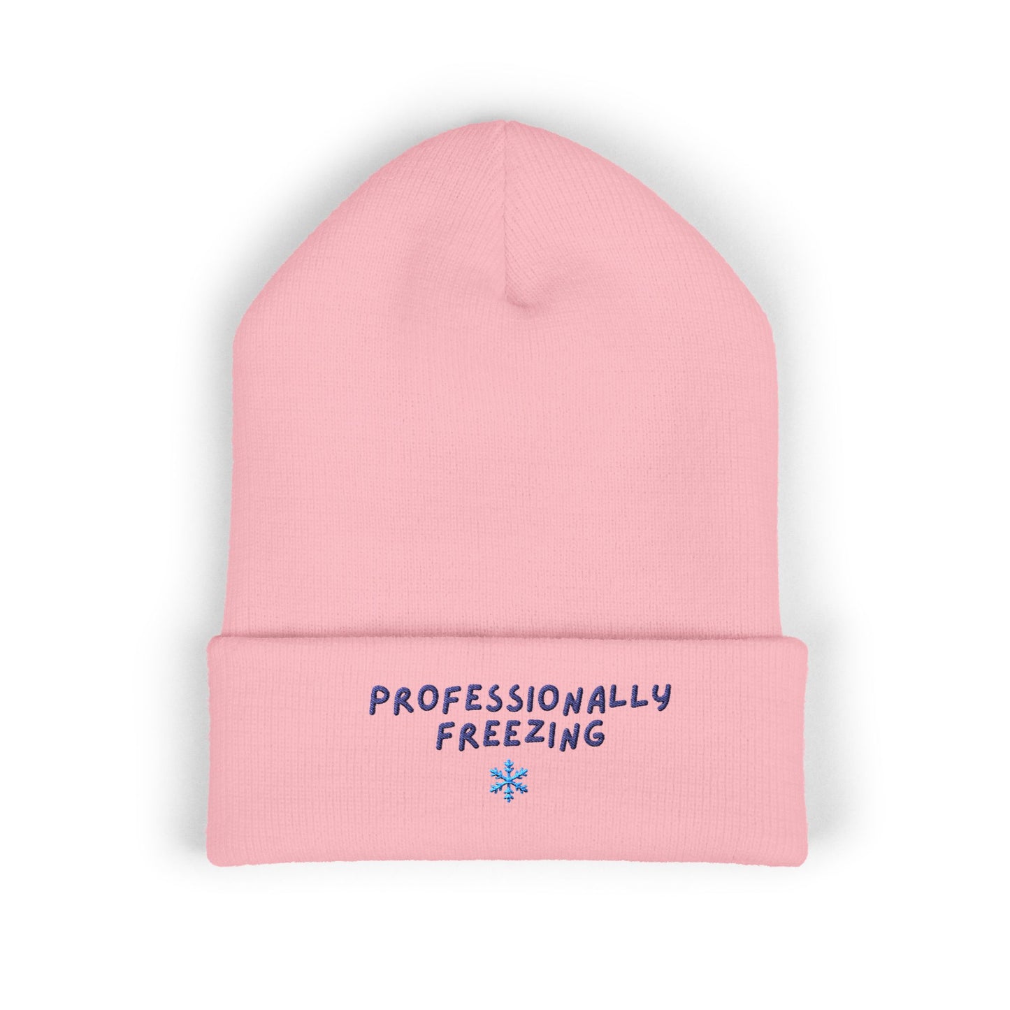 Professionally Freezing beanie | Cuffed Beanie Embroidered Snowflake
