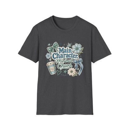 Main Character Minimal Chaos T-Shirt | Floral Bows Stars Design